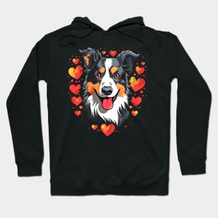 Border Collie Valentine Day Hoodie